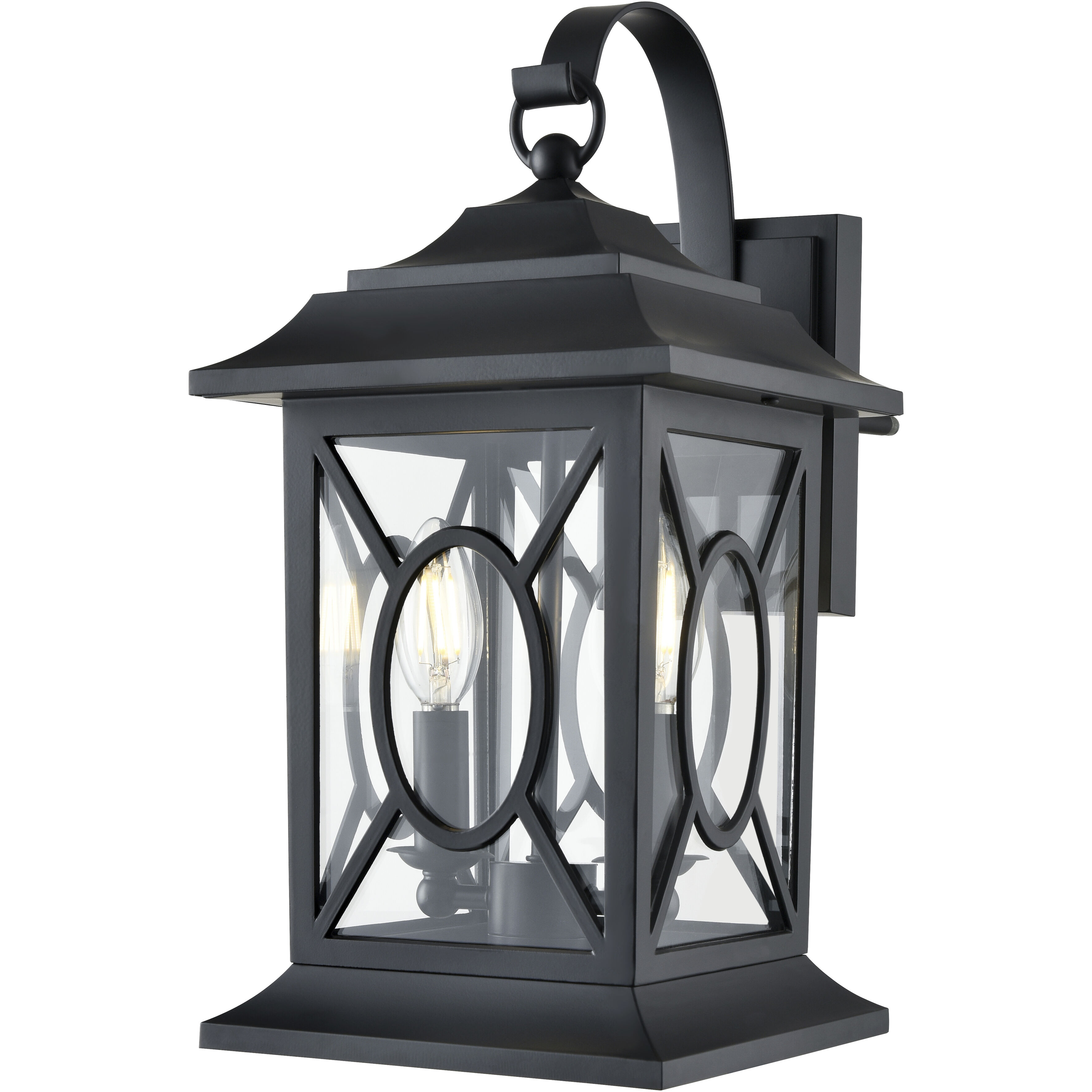 Allbert 2 Light 16.25 inch Powder Coated Black Outdoor Wall Sconce